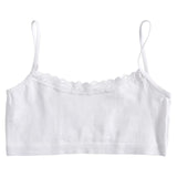 iMucci 1pc Teenage Underwear for Girl Children Girls Cutton Lace Wireless Young Training Bra for Kids and Teens Puberty Clothing