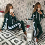 ZOGAA Women's Casual Tracksuit Two Piece Women's Set Slim Fit Sportswear 2 Piece Sport Track Suit Hooded Sweatshirts Long Pants